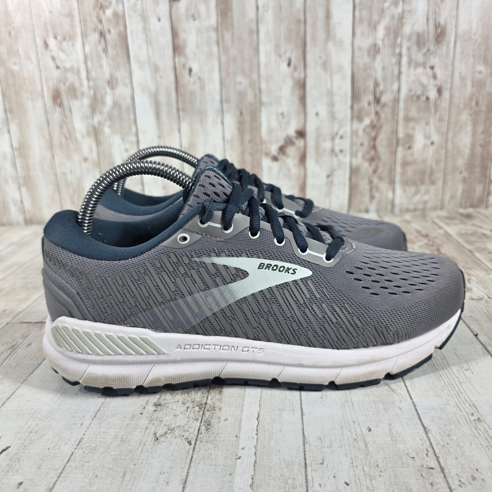 Brooks Addiction GTS 15 Womens Grey Navy Running Shoes 1203521B099 Size 8.5 B